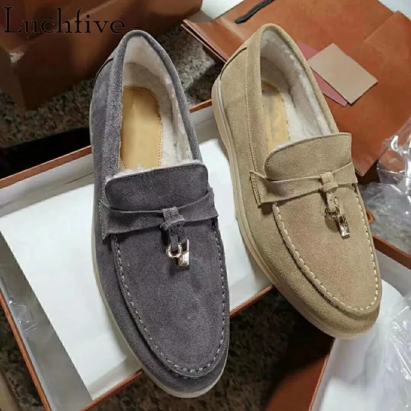 style 8 Популярная шерстяная обувь на плоской подошве; женская обувь с круглым носком и кисточками; Лоферы без застежки; цвет бежевый, черный; женская обувь; Zapatos De Mujer - Цвет: style 8