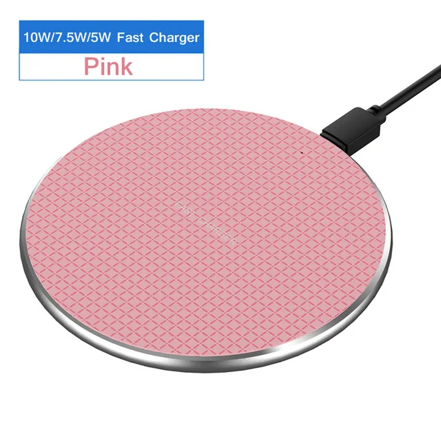 Pink 10 Вт Быстрое беспроводное зарядное устройство для iPhone 11 pro X/XS Max XR 8 Plus QI Беспроводное зарядное устройство зарядный приемник для samsung S8 S9 - Цвет: Pink
