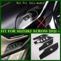 abs carbon fiber look car styling inner door armrest window switch controldecoration panel cover trim fit for suzuki across 2021