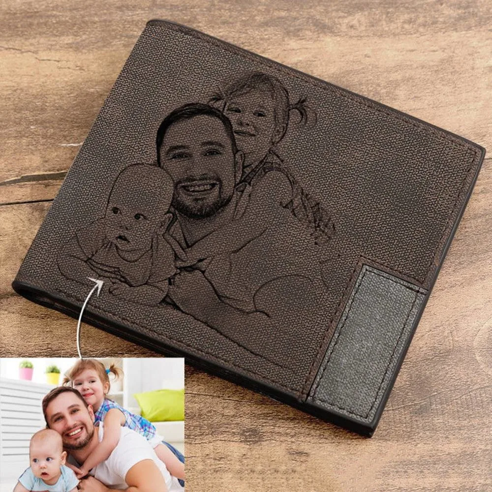 Carteira dos Homens Carteira de Couro dos Homens Presente do Dia dos Pais Cartão de Carteira Presente dos Namorados Aurolaco Personalizado Imagem Personalizada Curta 6 Aurolaco personalizado carteira dos homens imagem personalizada
