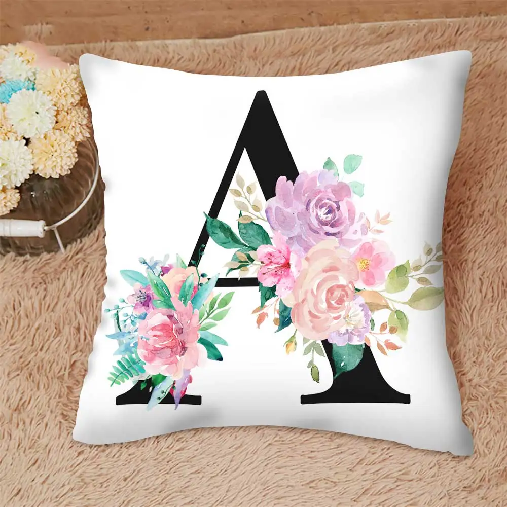 Черные буквы декоративные наволочки цветы абстрактная наволочка cuscini из