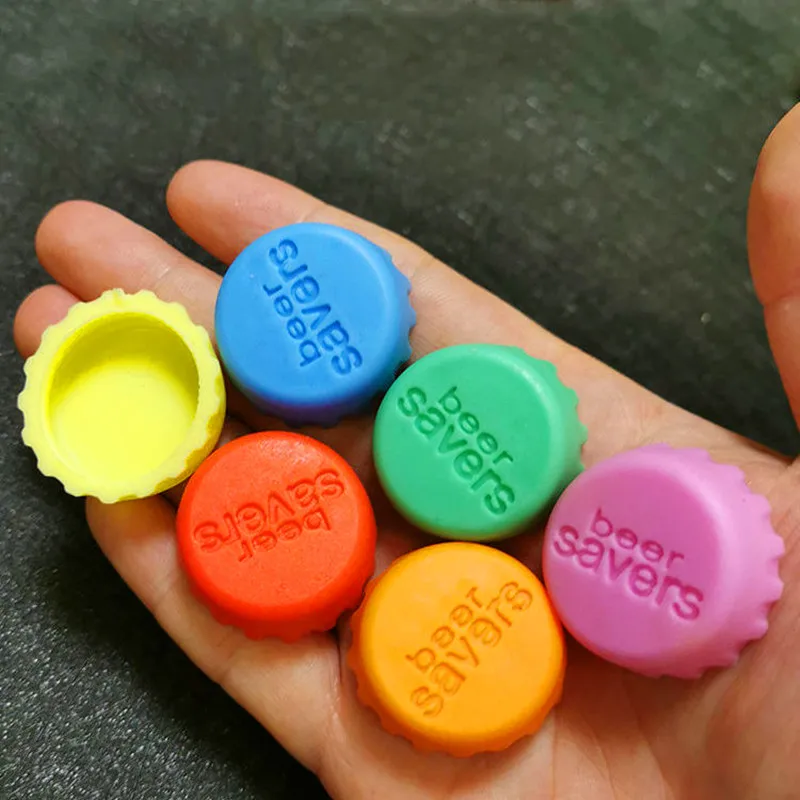 6Pcs Silicone Beer Savers Bottle Cap Wine Stopper Fresh-keeping Sealed Dust-proof Cover For Bar Home Kitchen Tool - купить по