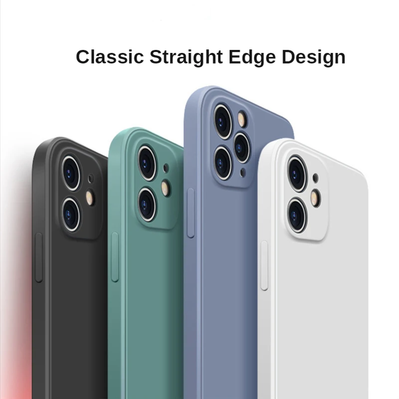 

For iPhone12 Liquid Silicone Phone Case For Apple 11pro Max Square New X XR XS XSMAX 11 Cover Case SE Anti-fall Protective case
