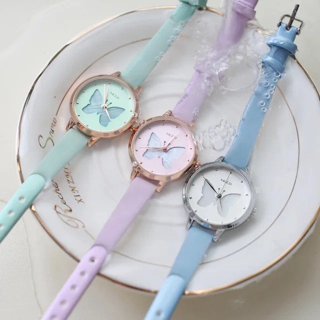 

NO.2 Women Fashion Watches Luxury Butterfly Watch Ladies Quartz Leather Watch Simple Dress Wristwatch Reloj Mujer