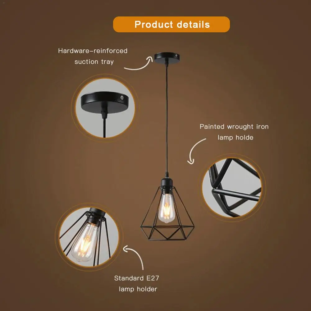 Новое поступление ретро-лампа В индустриальном стиле с черными бриллиантами для