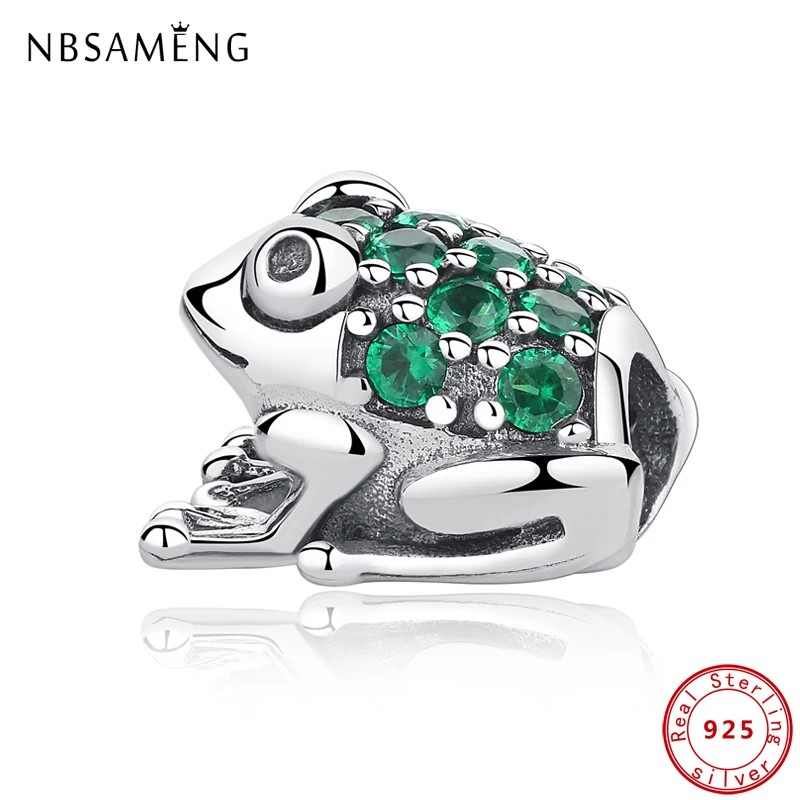 

Authentic 100% 925 Sterling Silver Charms Beads Green/Blue Frog Prince Crystal Fit Bracelets & Bangles Diy Women Jewelry