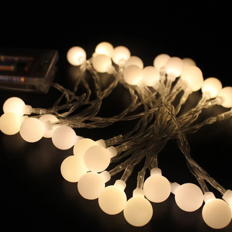 

Round LED String Lights Ball Led Light Cute Christmas Outdoor Garden Decoration Indoor Home Bedroom Window Battery Decors Luces