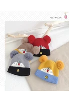 cartoon cat childrens woolen hat cute male and female baby double ball knit warm hat gift for child hot new product2021