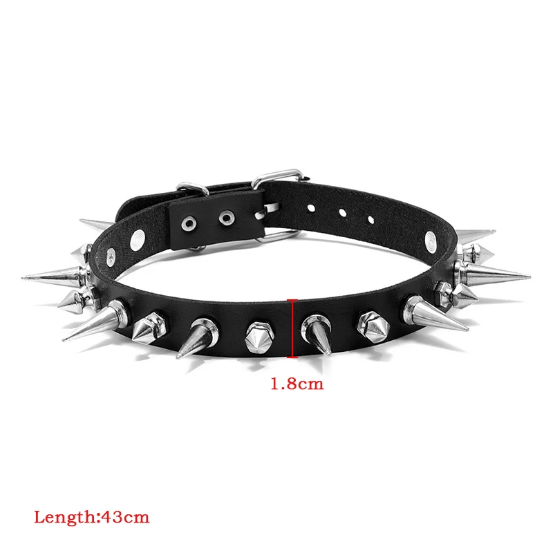 Big Long Spiked Choker Punk Collar Women Men Rivets Studded Chocker Chunky Necklace  Goth Jewelry Metal Gothic Emo  Accessories