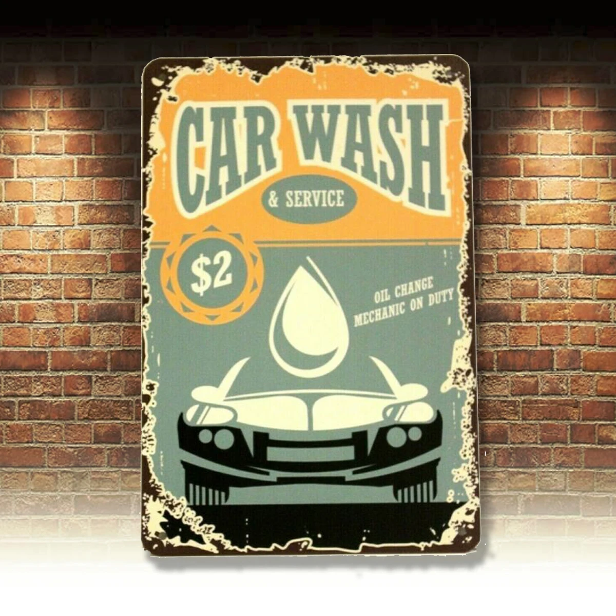 

New Car Wash Tin Metal Sign Wall Art Vintage Style Garage Auto Full Service