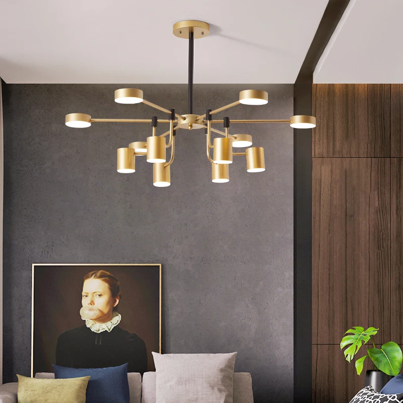 Современная модная черная золотая белая светодиодная потолочная подвесная