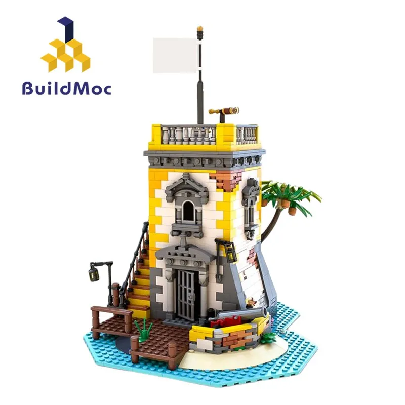 

BuildMoc 1440Pcs Pirate Theme Sabre Island Model Building Blocks Model Bricks Assembly Stem Toys for chrildren Compatible 21322