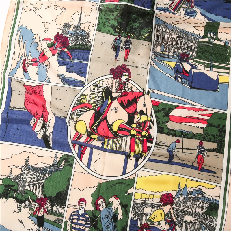 

2021 Fashion Floral colour Print Scarves Ladies Luxury Silk Satin Beach towel Female Cotton and hemp Scarfs Women 180X90CM Shawl