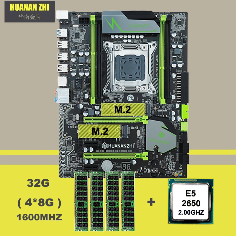 Купить брендовую материнскую плату HUANAN ZHI ATX X79 материнская плата с M.2 слотом ЦП Intel