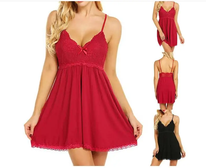 

Women Nightgown Sexy Lace Sleepwear Nightdress Home Wear Summer Sexy Backless Sleep Lounge Night Dress Nightwear