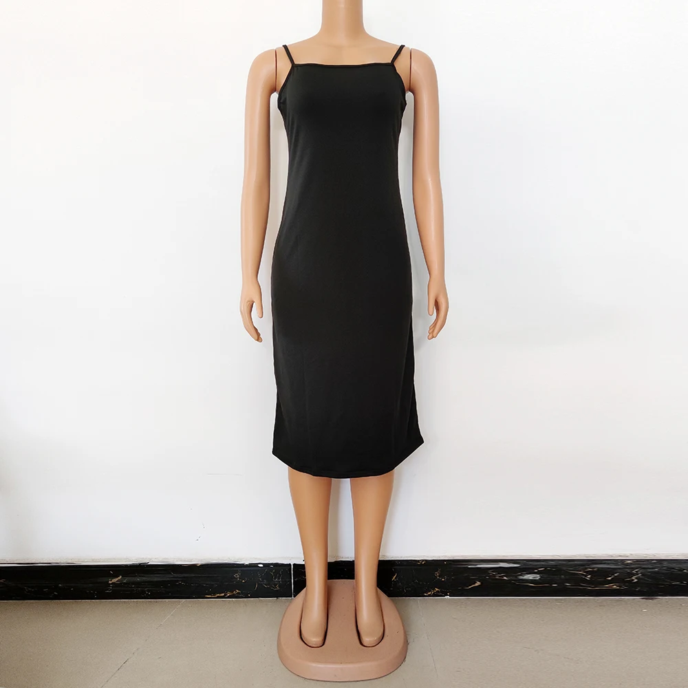 

Летние платья для женщин, повседневный жилет с круглым вырезом без рукавов, однотонное женское приталенное длинное платье, вечерние пляжны...