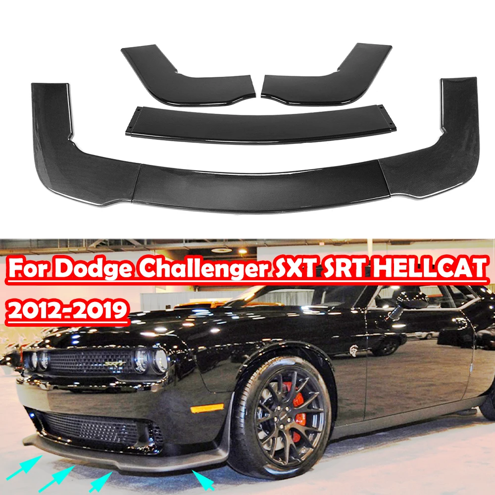 

New 3pcs Car Front Bumper Lip Splitter Spoiler Diffuser Deflector Lips For Dodge For Challenger SXT SRT HELLCAT 2012-2019 All