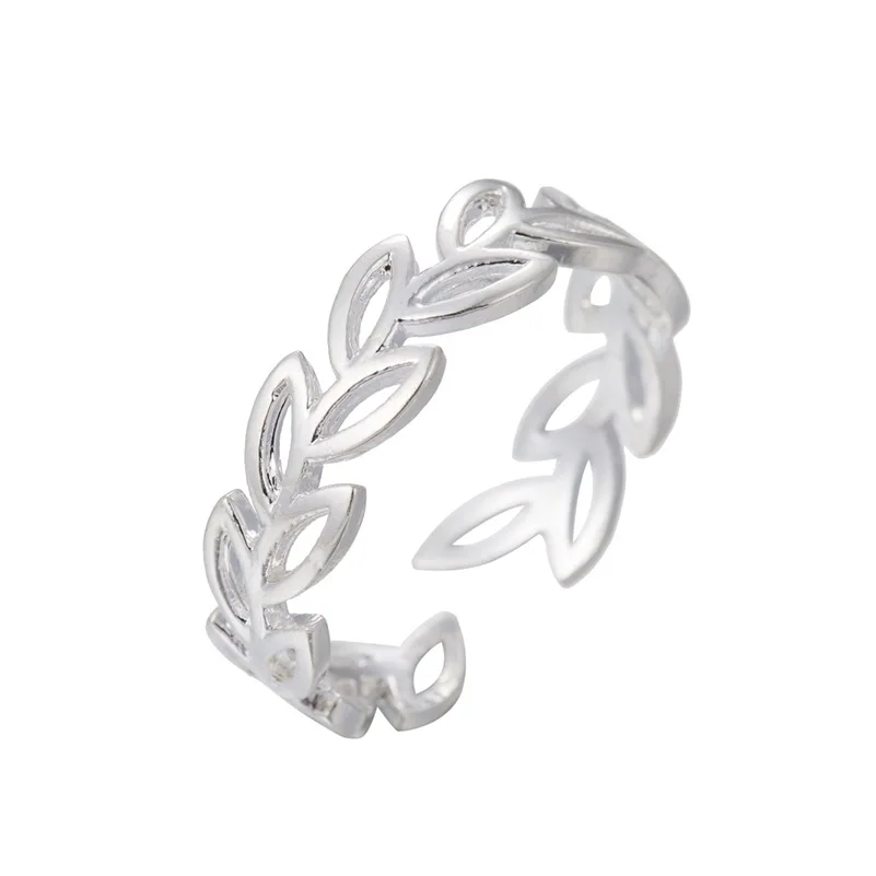

Bohemian Vintage Hollowed-Out Leaf Copper Ring For Women Gift Small Refreshing Women Adjustable Size Finger Ring