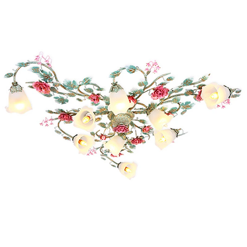 Потолочный светильник корейский стиль пасторальные цветы и трава потолочные