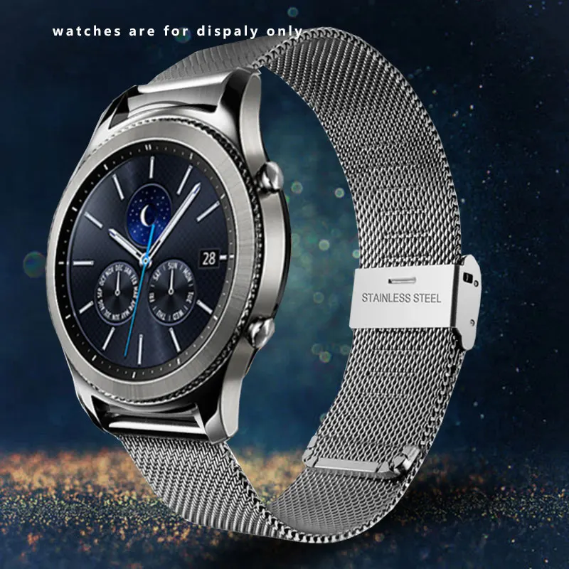 Стальной ремешок для часов черный серебряный золотой розовое золото браслет