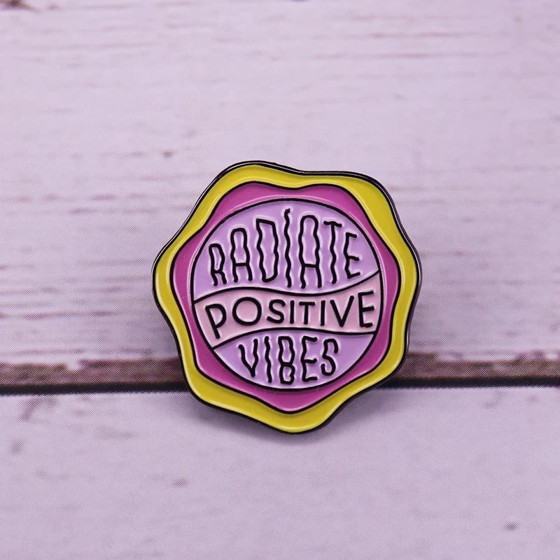 Inspirational quotes bright pastel pin positive resonance badge