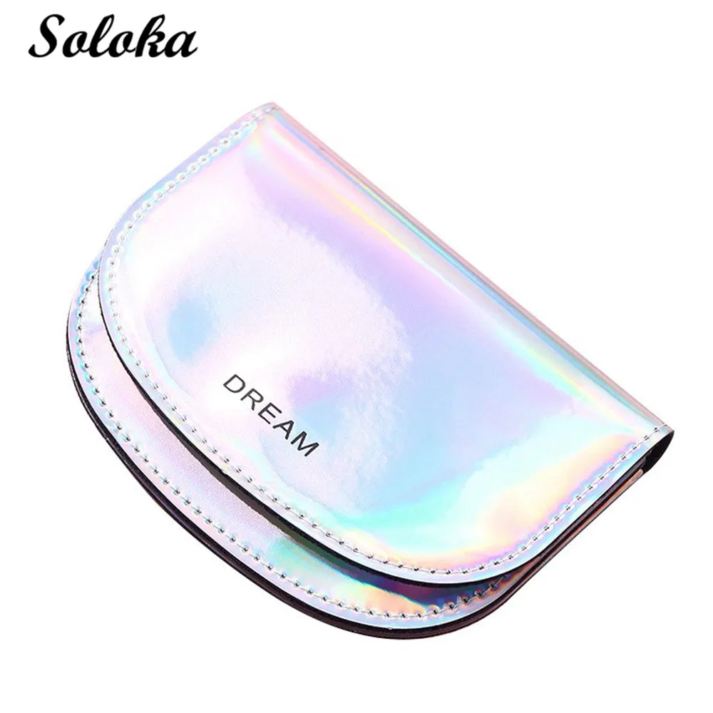 

Новый стиль, Женский лазерный кошелек с блестками, кошелек для монет, портативный модный короткий держатель для карт, клатч в форме ракушки, ...