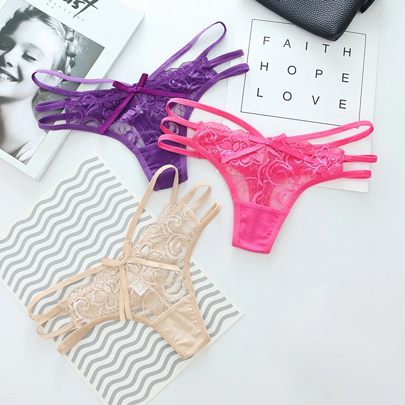 2/3 шт женские кружевные стринги трусы нижнее белье трусики черная Роза Ouvert Tangas