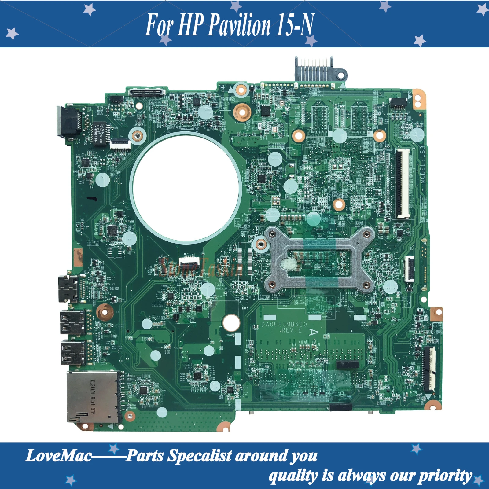 Высококачественная материнская плата 732087-501 для ноутбука HP Pavilion 15-N DA0U83MB6E0 SR1EK I3-4005U