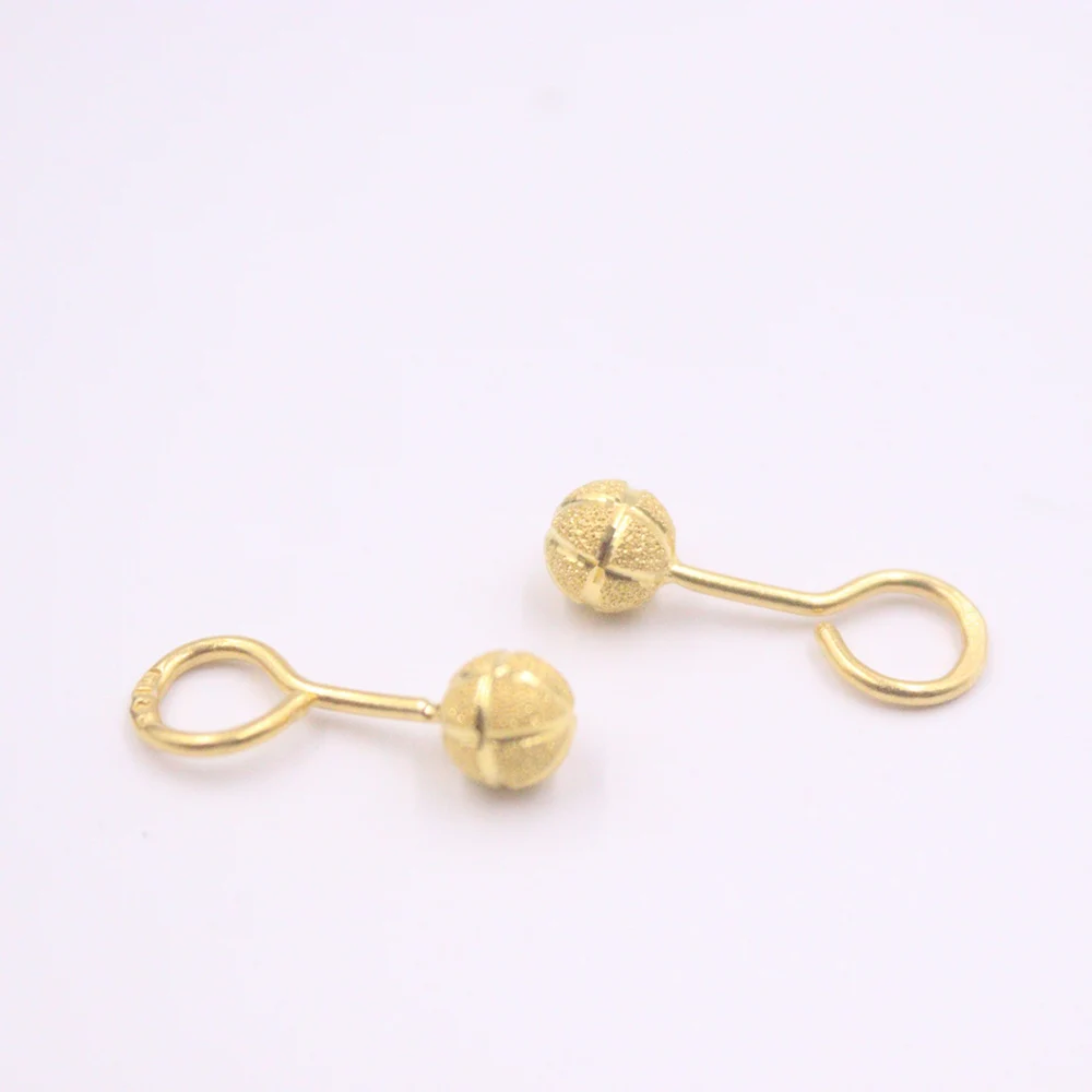 

Новое поступление, женские серьги из чистого желтого золота 24 К, серьги-гвоздики в виде Арбузного шара, 1,6-2 г, 5 мм