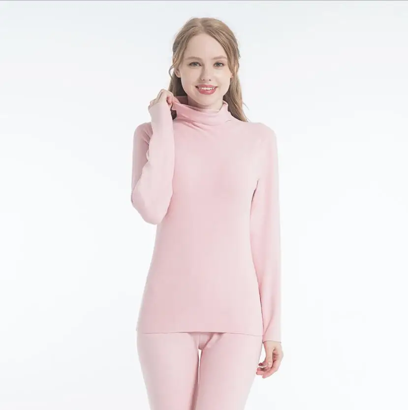 thermal inner wear Термобелье водолазка зимняя женская одежда костюм Fever шлифовальные кальсоны теплая рубашка с подогревом термобелье черный топ - Цвет: thermal inner wear