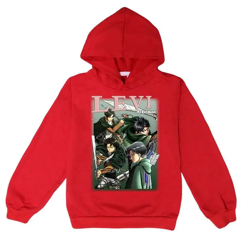 

2022 New Fashion Hot Anime Attack on Titan Levi Ackerman Kids Sweaters Childrens Cotton Long Sleeve Sweatshirts Hoodies pullover