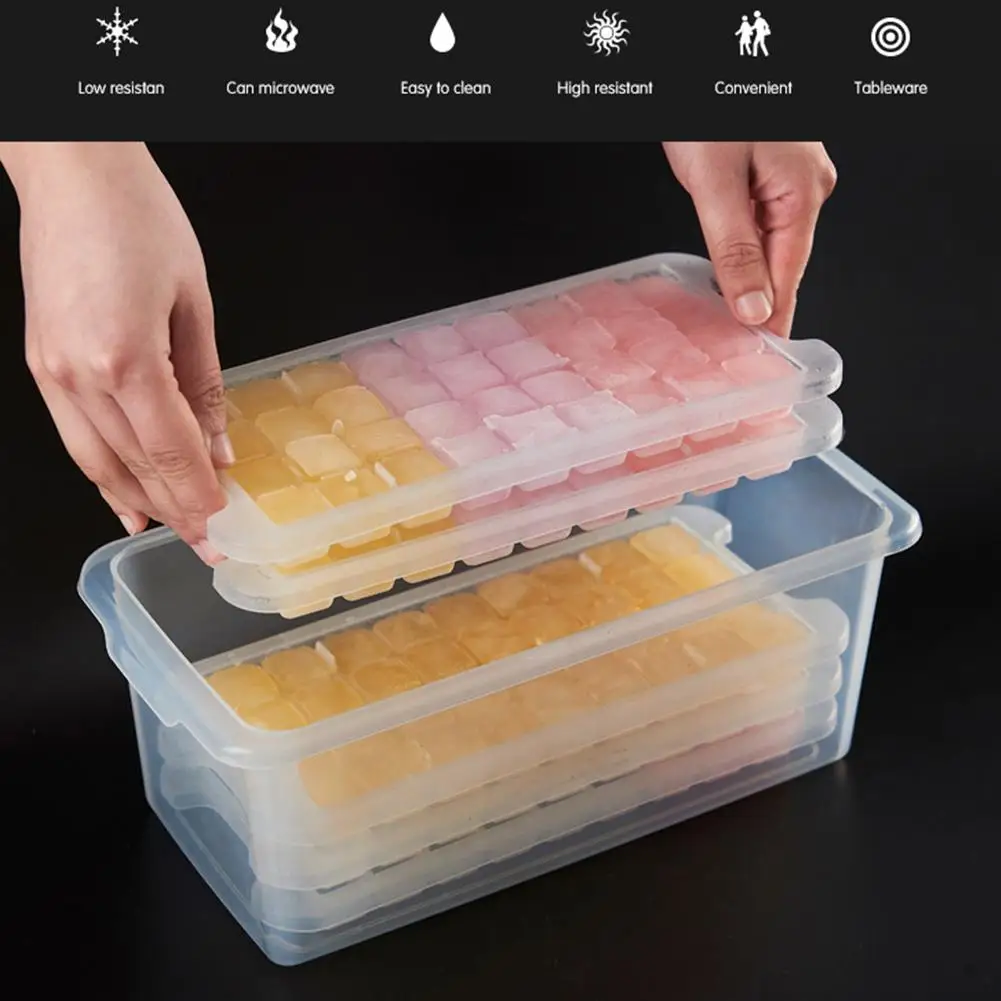 Лоток для кубиков льда контейнер хранения с герметичной Блокирующей крышкой
