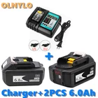 Аккумуляторная батарея BL1860, 18 в, 6000 мАч, литий-ионная батарея для Makita 18 в, 6 Ач, BL1840, BL1850, BL1830, BL1860B, LXT400 + зарядное устройство