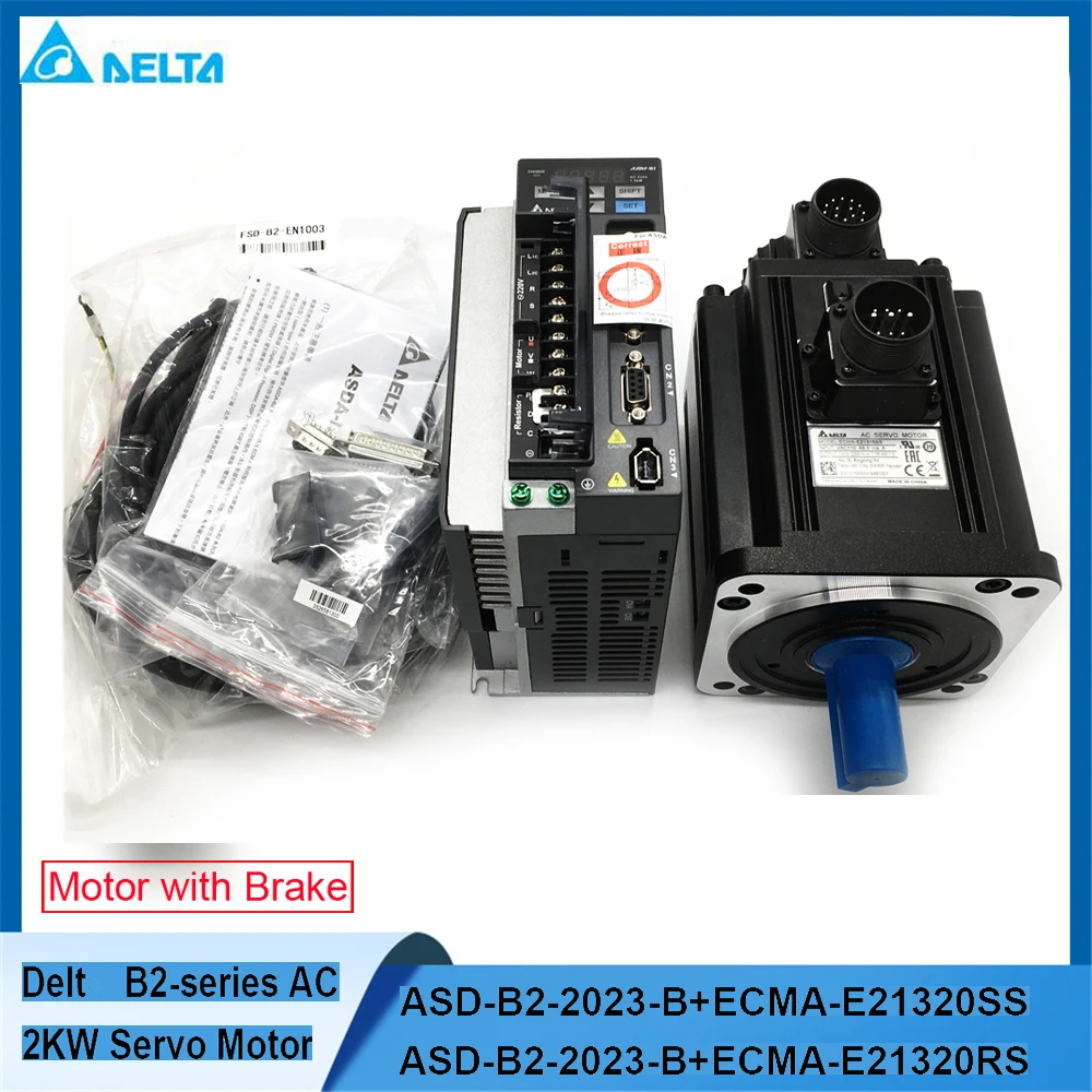 

AC Servo Motor Driver Kit 2000rpm ASD-B2-2023-B ECMA-E21320RS ECMA-E21320SS 2000W Delta 9.55NM Motor Brake 3M Cable Cnc Kit