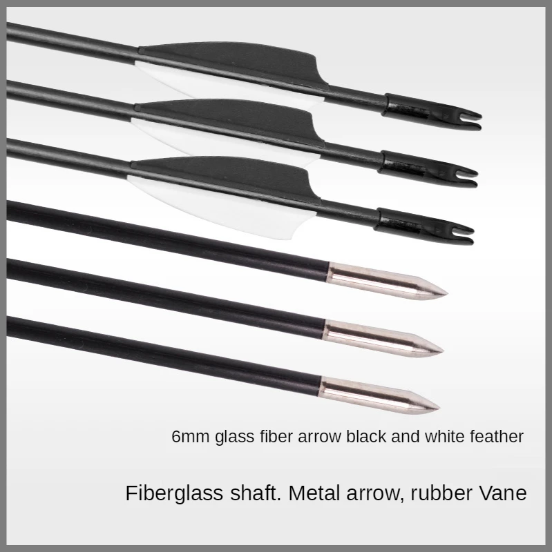 

12PCS 6MM Fiberglass Arrow Bow and Archery Supplies Recurve Practice s Outsourcing Tail