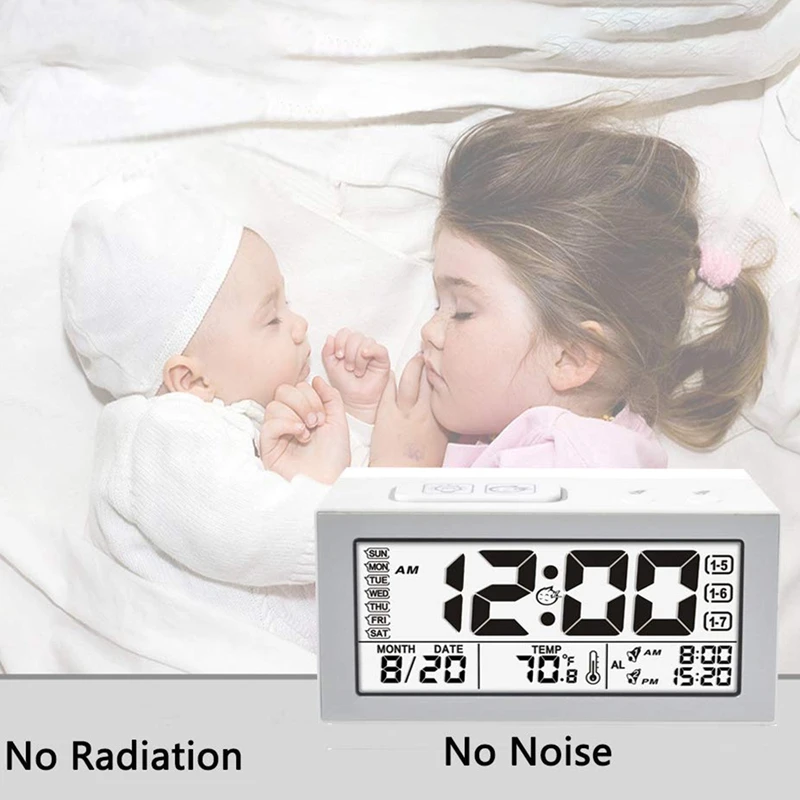 Цифровой будильник без тикающего аккумулятора настольные часы с простым