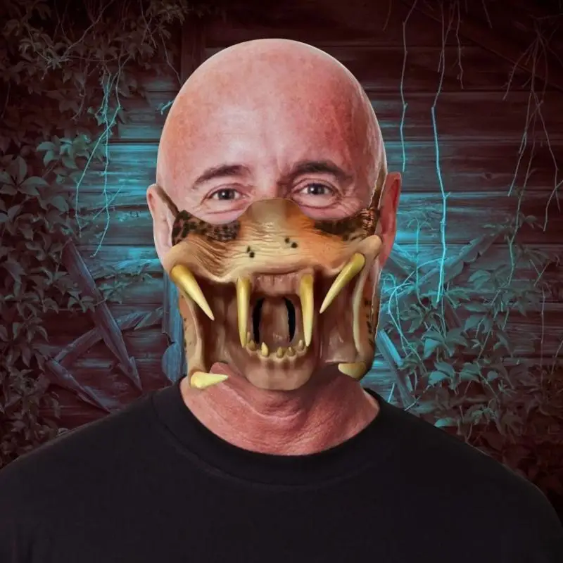 Ужасная маска на Хэллоуин бионические латексные клыки головной убор для косплея