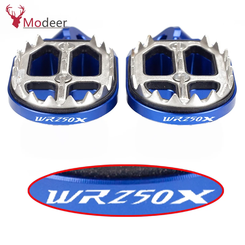 WR250X LOGO Для Yamaha WR250X WR250R 2007- WR250 R/X WR 250R аксессуары для мотоциклов металлические ножные педали мотоциклетные подставки для ног подножки - Цвет: WR250X LOGO