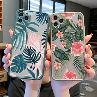 palm tree leaves plant flower phone case for iphone 6s 7 8 plus se2 11 12 13 pro max x xr xs max hard shockproof cover fundas