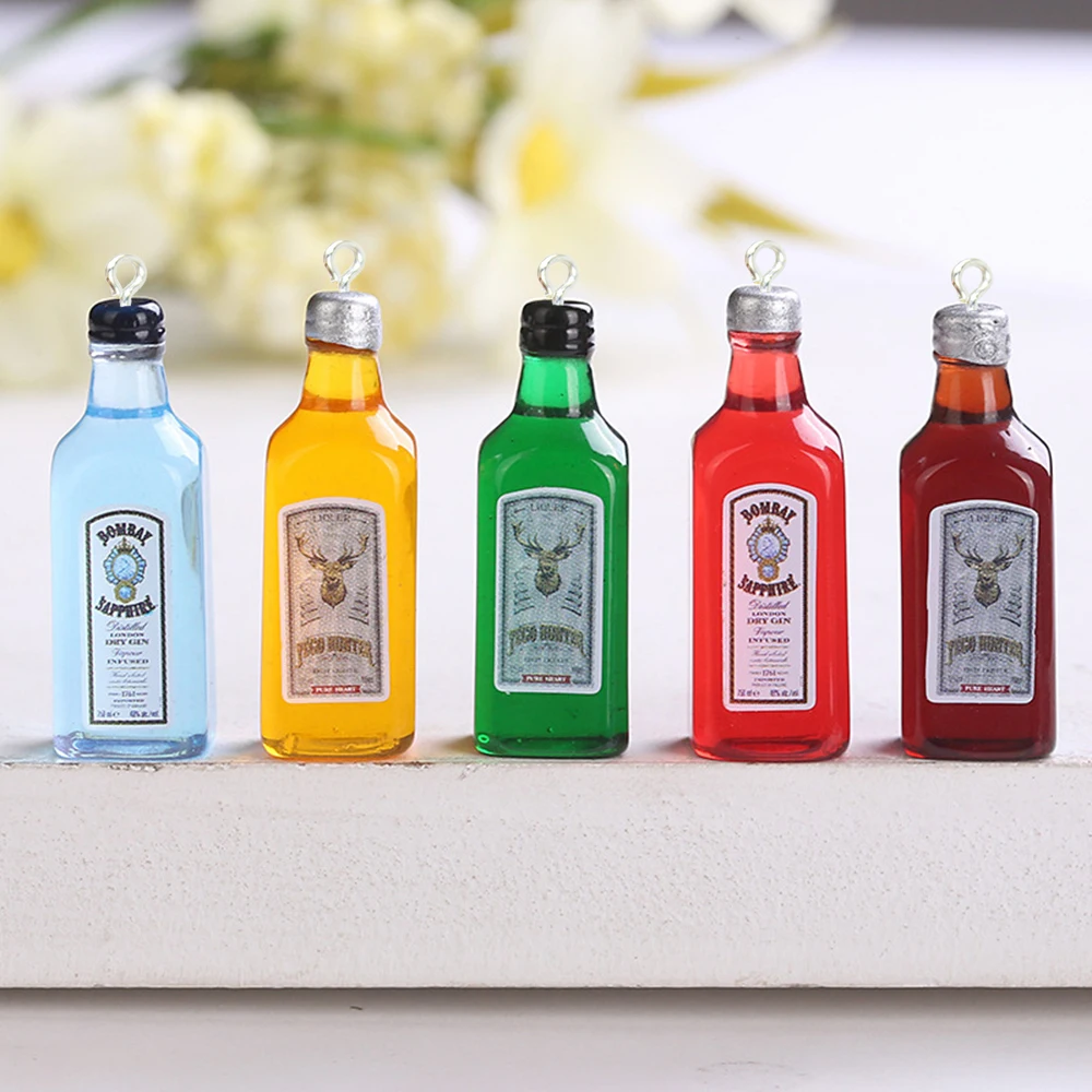Yamily 10 шт./лот 3D подвеска в виде бутылки с спиртом из смолы сделай сам изготовление