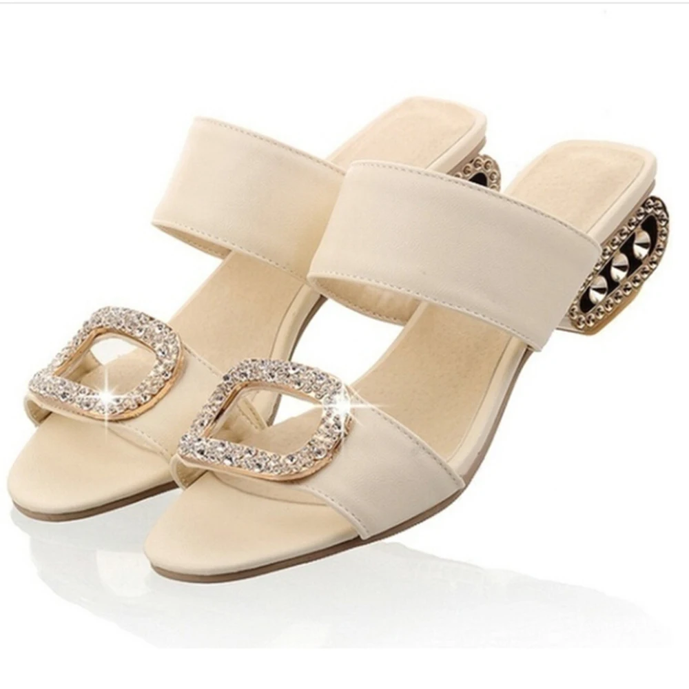 Летние женские сандалии шлепанцы Модные со стразами в богемном стиле Женские