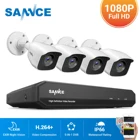 Камера видеонаблюдения SANNCE IP66, инфракрасная камера безопасности с датчиком движения, 8 каналов, 1080 пикселей, DVR, 2,0 Мп, 4 шт.