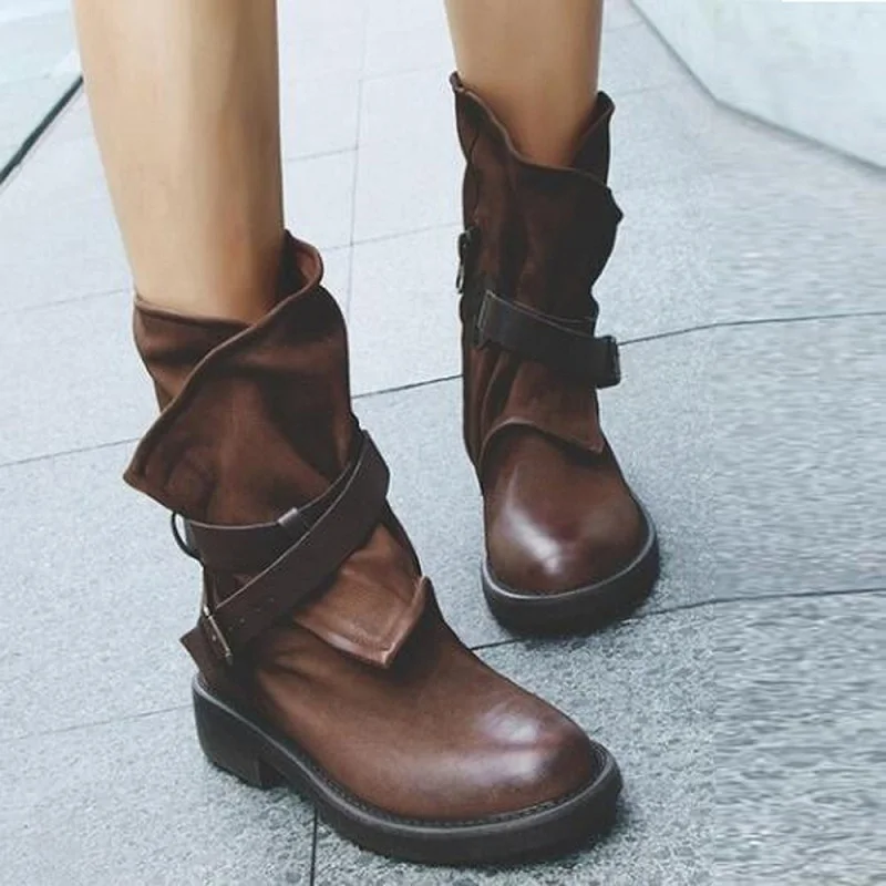 Женская обувь botas mujer сезон осень-зима сапоги до середины икры из искусственной