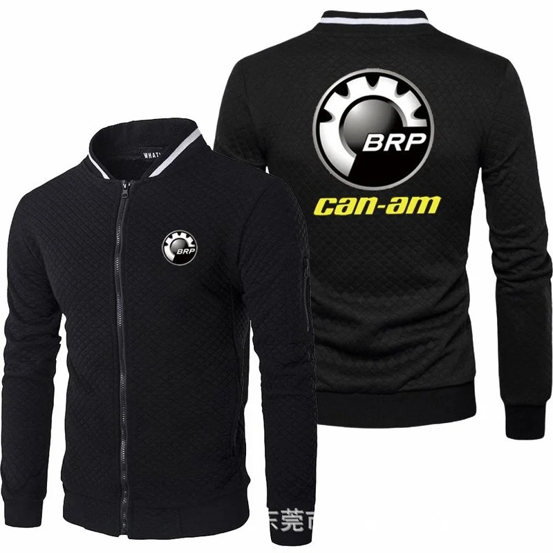 

Men's Hoodie BRP can-am Particle Velvet Zipper Shirt Stand Collar Business Cardigan Jacket Long Sleeve Printed Top Men