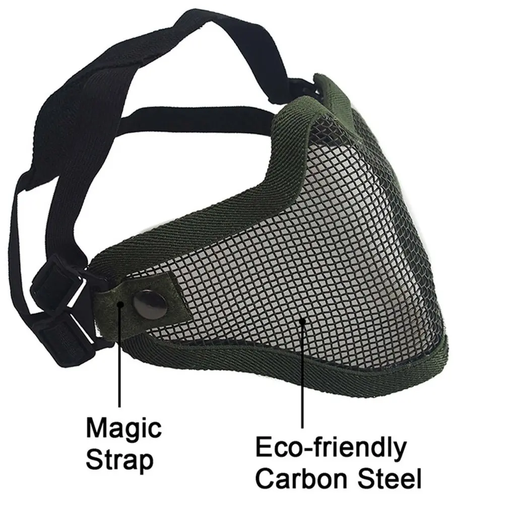 Airsoft Field Wargame Tribal Chief Mask Half Face Metal Steel Net Mesh Hunting Tactical Protective | Безопасность и защита