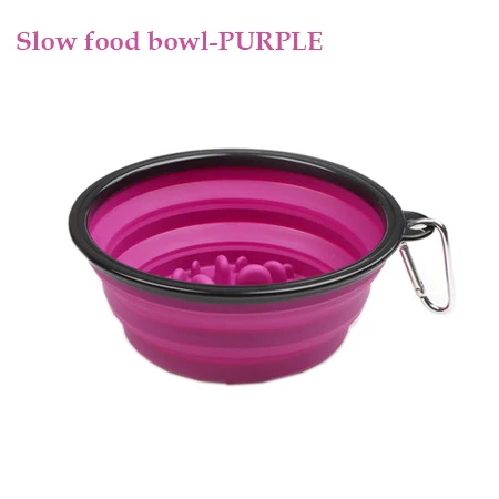 Purpleslow food bowl 1000 мл миска для собак с медленным питанием складные силиконовые миски для домашних животных портативная туристическая миска для собак интересная развивающая миска для домашних животных - Цвет: Purpleslow food bowl