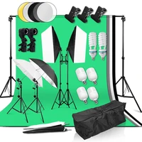 professional photography lighting equipment kit 5070cm softbox 2x3m background frame 4 color backdrops 5in1 reflector umbrella