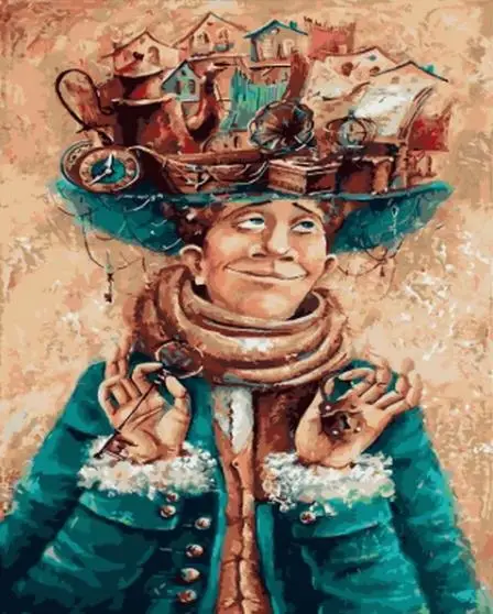 

New 5D DIY Diamond Painting "Woman Magic Hat"Mangmeng Handmade Hobby Home Decoration Gift