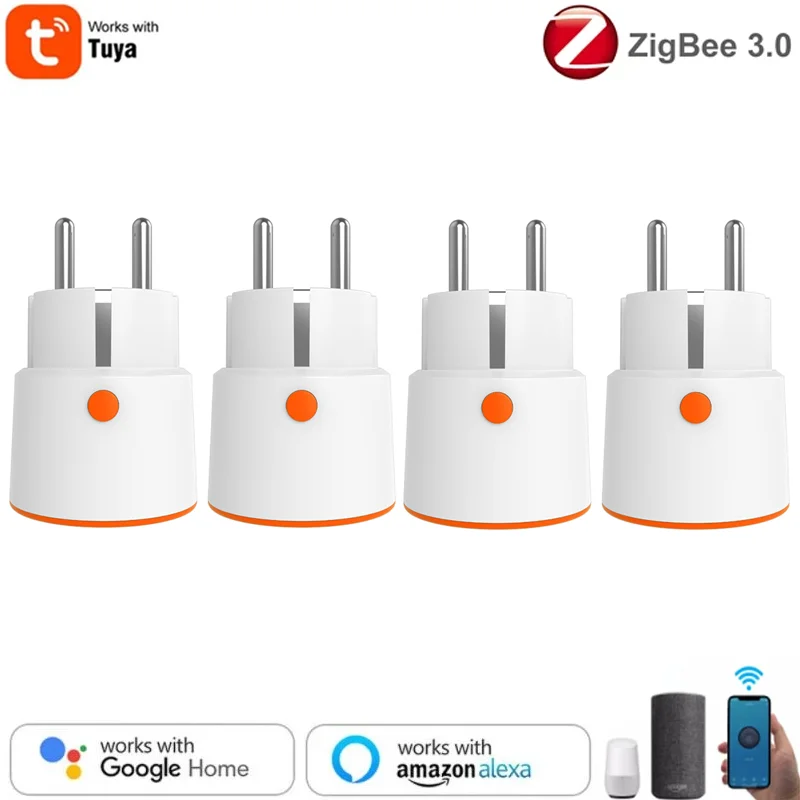 

Смарт-розетка Zigbee, 16 А, с голосовым управлением и таймером