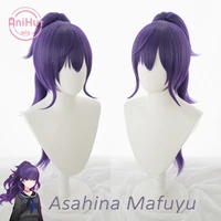 %e3%80%90anihut%e3%80%91asahina mafuyu purple cosplay wig project sekai colorful stage curly heat resistant synthetic hair asahina mafuyu